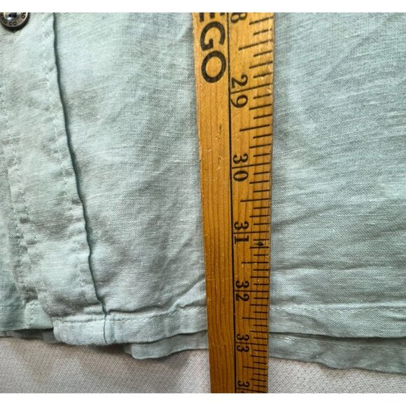 Red Head Mens Linen Blend Short Sleeve Button-Down Shirt 2XL Light Green - Picture 5 of 11